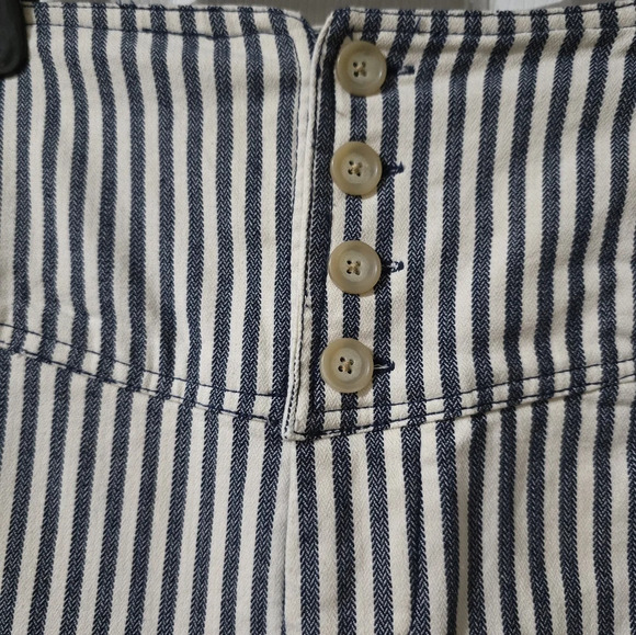 Free People Blue and White Tapered Trousers - Picture 7 of 14